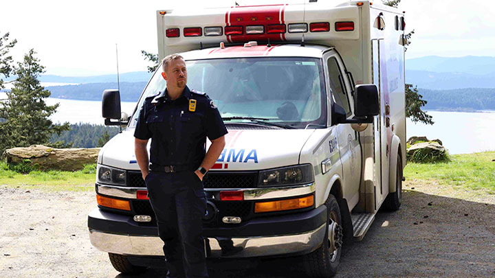 BCEHS Primary Care Paramedic Andrew Griffith on Galiano Island