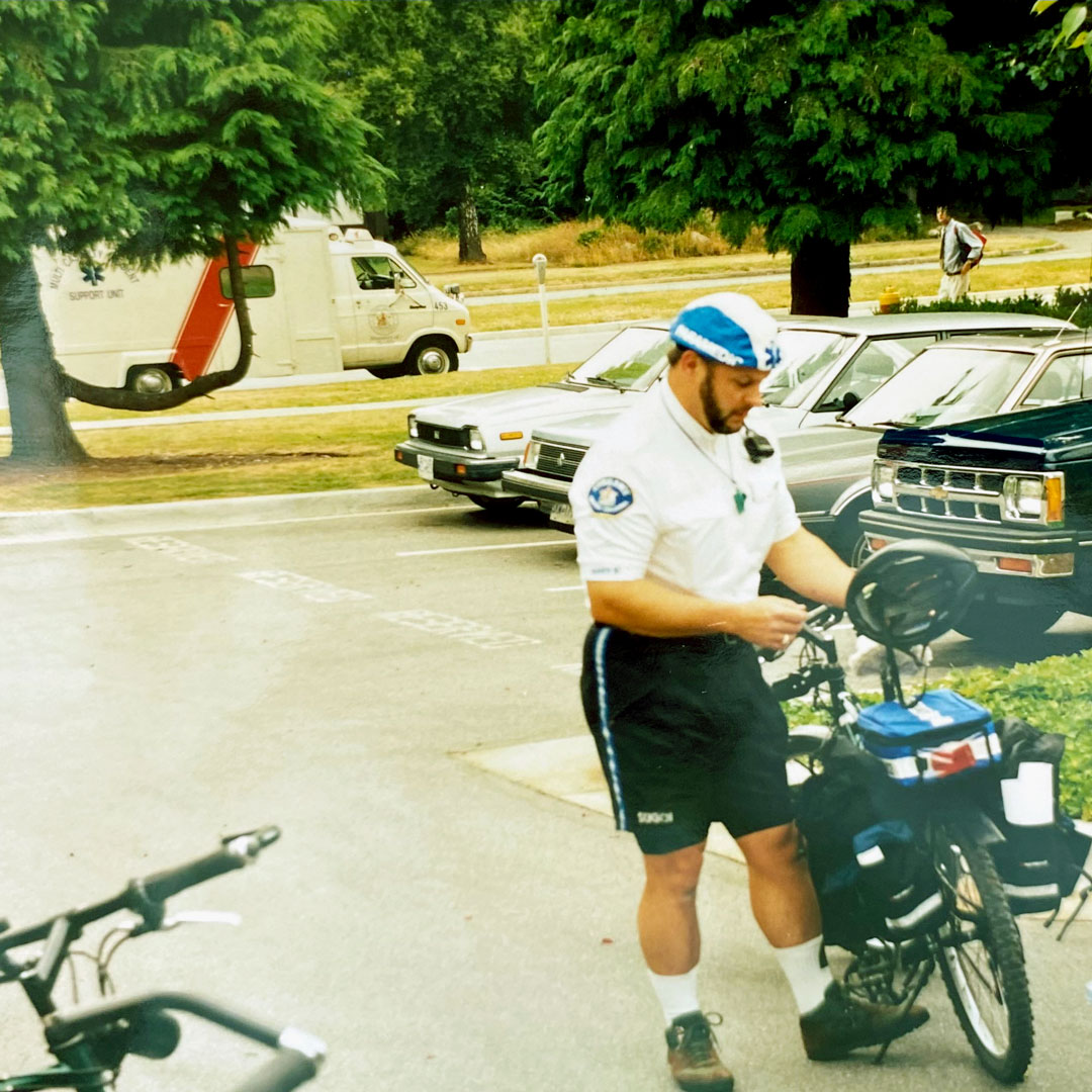 Bob as part of the BCEHS bike squad supporting a local event