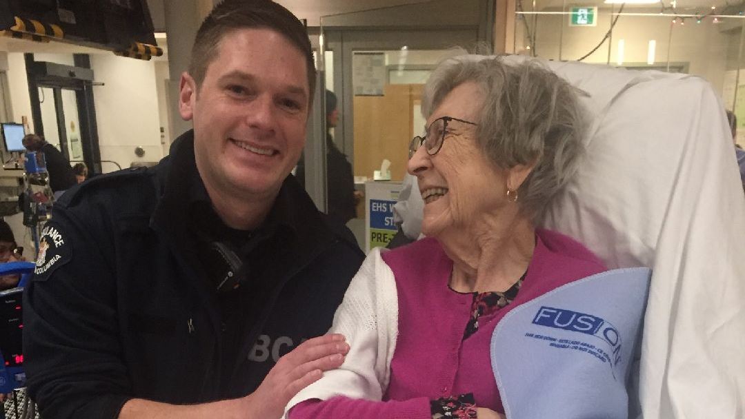 Paramedic with patient at Emergency Department