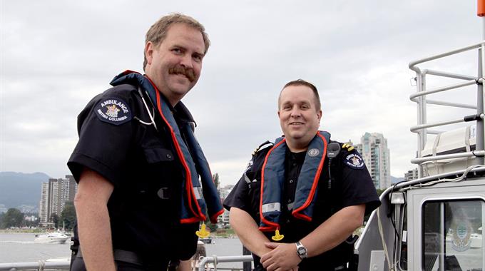 Photo of paramedics on a boat at the 2012 Celebration of Lights