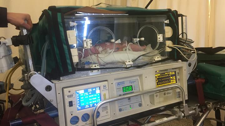 Baby in incubator