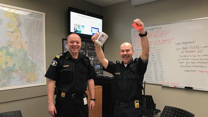 Unit chief Kyle Klint (left) with a paramedic colleague