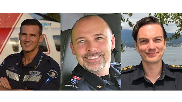 Paramedic practice leaders Ole Olsen, Jon Deakin and Leon Baranowski