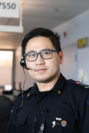 Portrait of an ambulance dispatcher in uniform