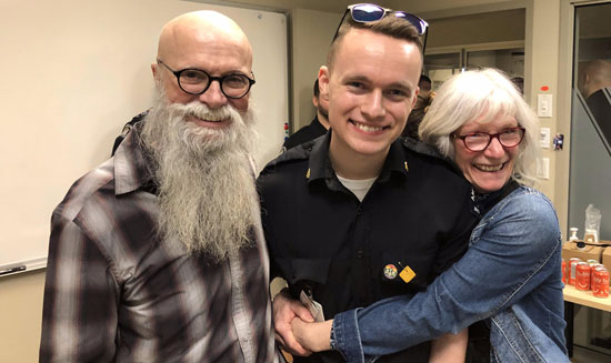 Photo of David Block, Justin Pauwels and Mary Lee Block