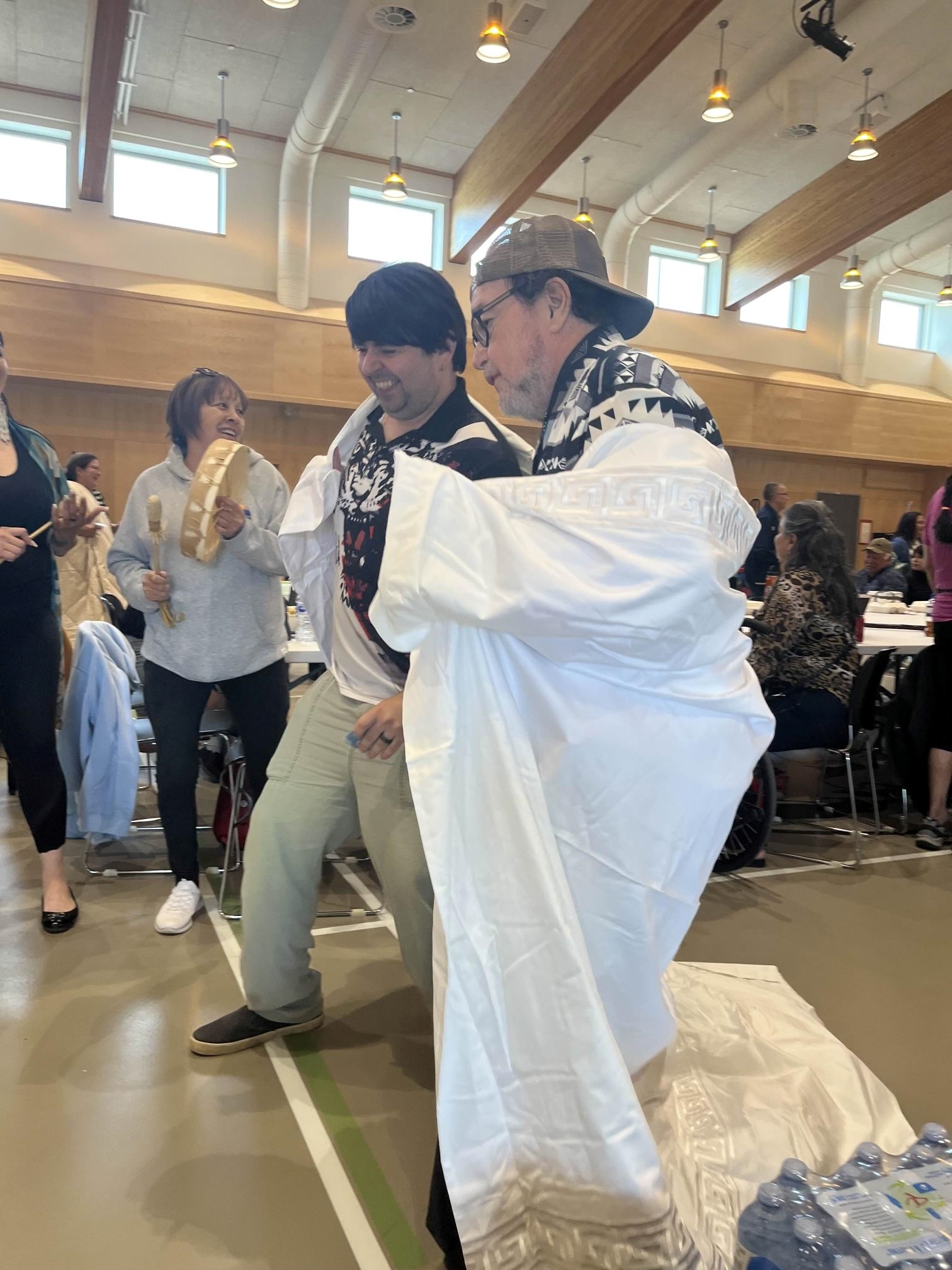 Ivan with his friend George George Jr. at a funeral bahlat in Nadleh Whut-en_.jpg