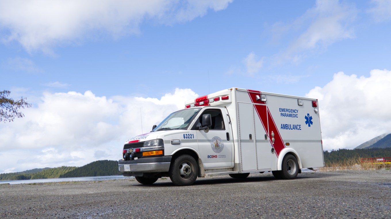 Ambulance on the waterfront in Prince Rupert