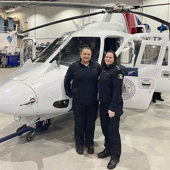 Interfacility-Emergency Medical Call-Takers Lindsay Perkins and Candice Dunsmore touring the Critical Care Transport (CCT) Stati