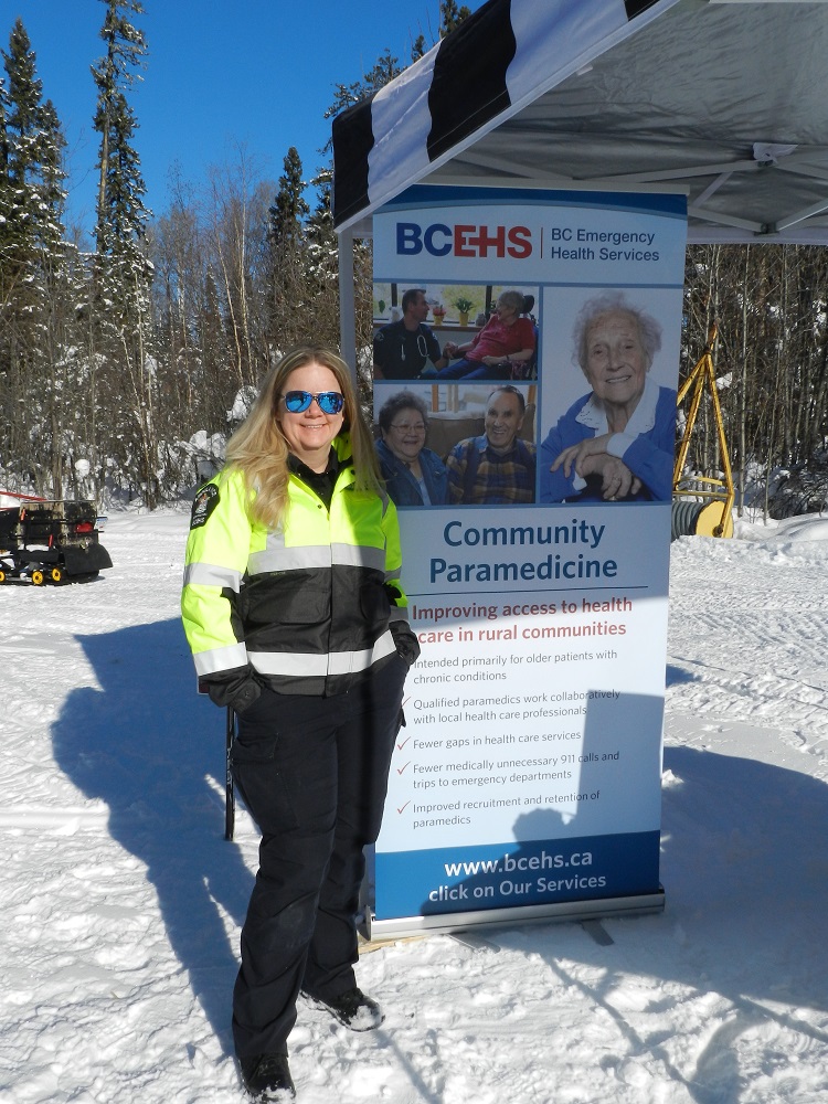 Lee Cook at community outreach and education event outside in the snow