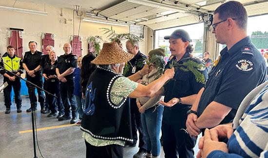 Elder Randolph Timothy Sr, Elder Cyndi Pallen brushed frontline staff